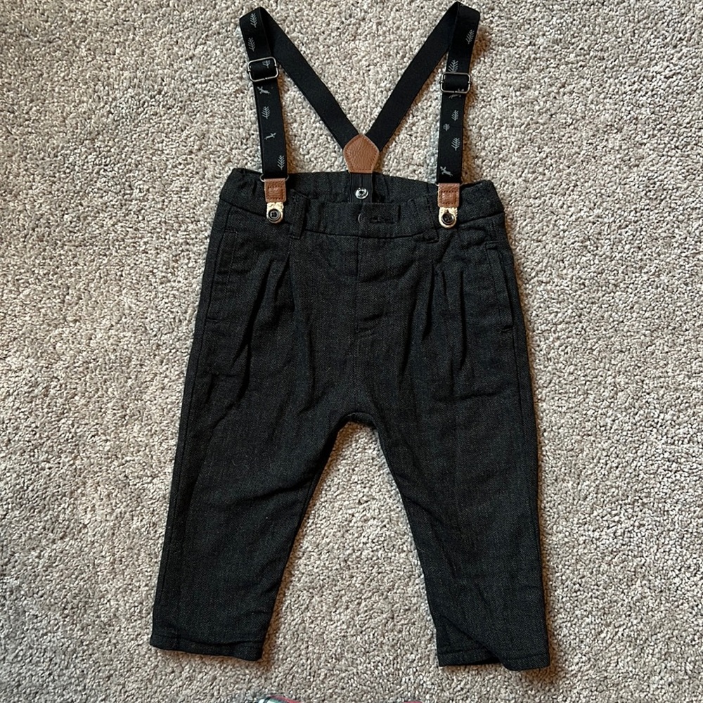 Zara pants with suspenders
